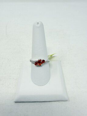 Shop LC Salamanca Fire Opal/Cambodian Zircon Size 9 Ring in Sterling Silver 5597